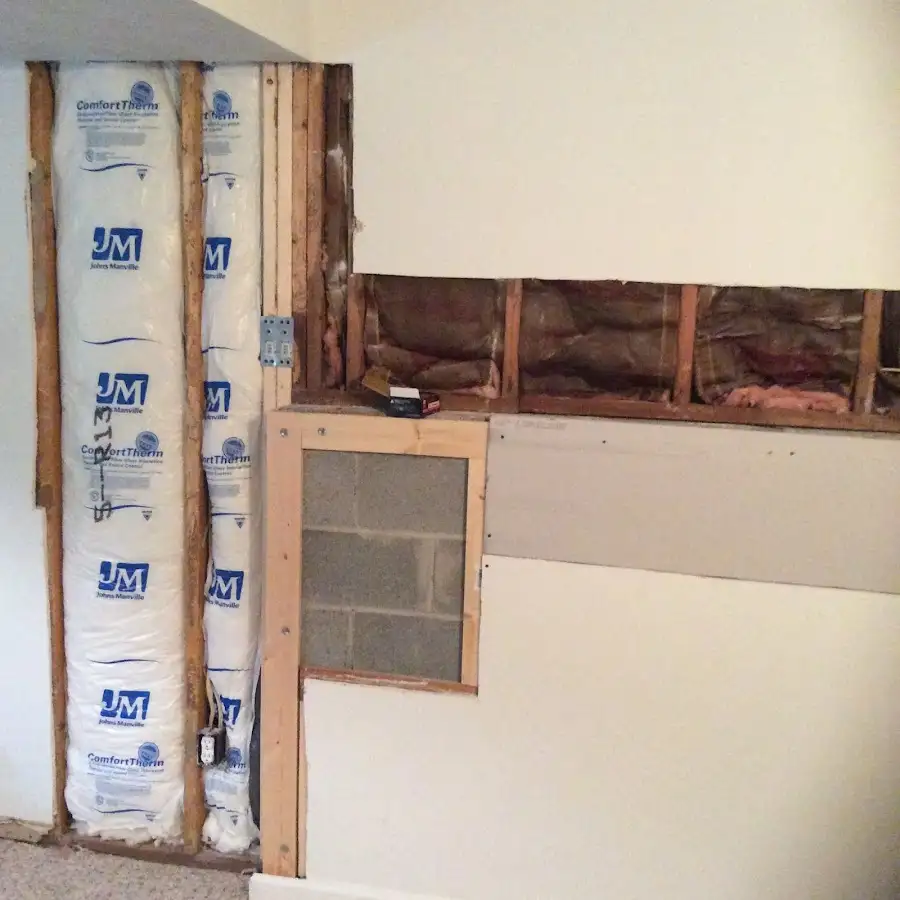 Wall insulation replacement during Basement Flood Cleanup in Enoch